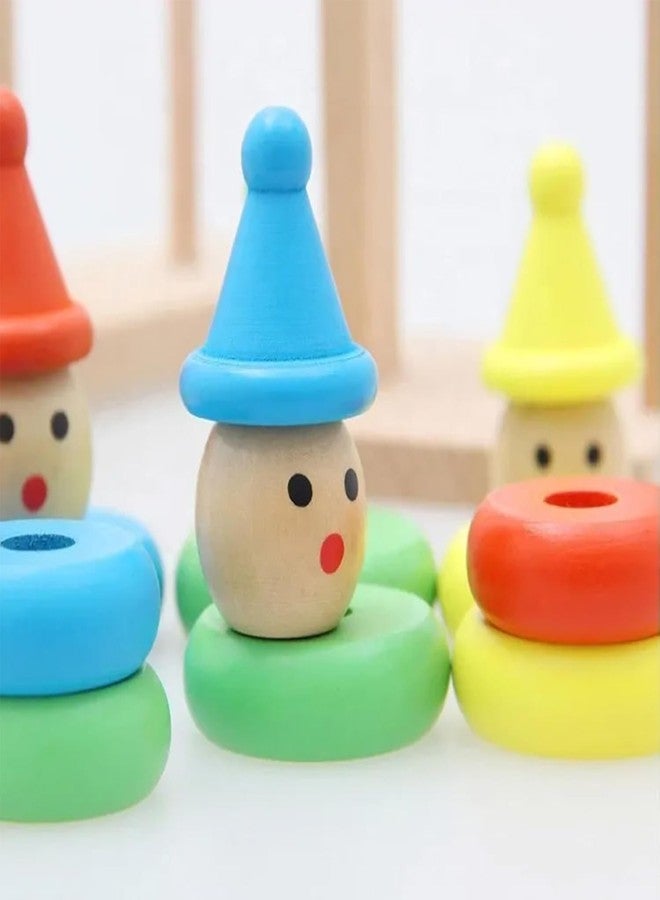 Little Mind Wooden Balance, Sorting, Stacking, Construction Toy. Cartoon Balancing Clowns Bar Montessori Educational Game for 1,2,3,4,5 Yr Boy Girl - Image 5